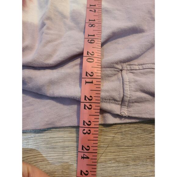 C&C California large women's Burgundy and lavender tie dye twist front hoodie - Picture 8 of 8